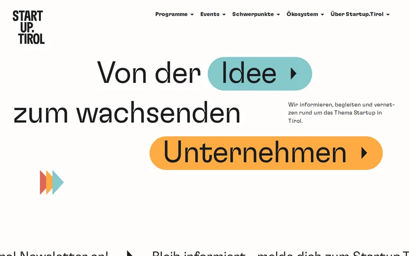 Website snapshot for Startup Tirol