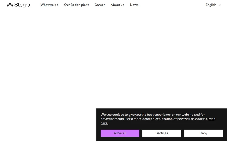Website snapshot for Stegra