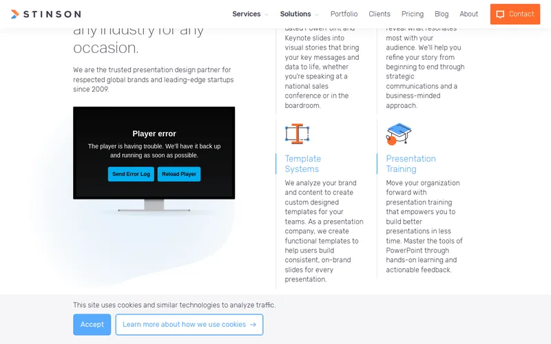 Website snapshot for Stinson Design