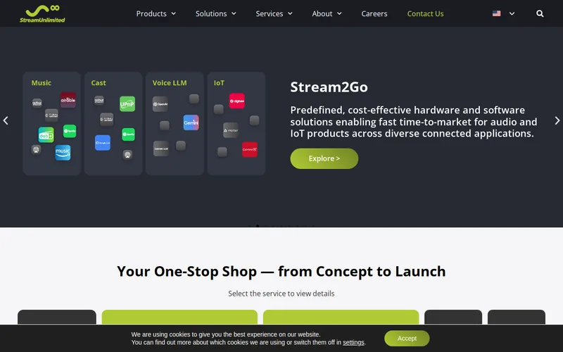 Website snapshot for StreamUnlimited