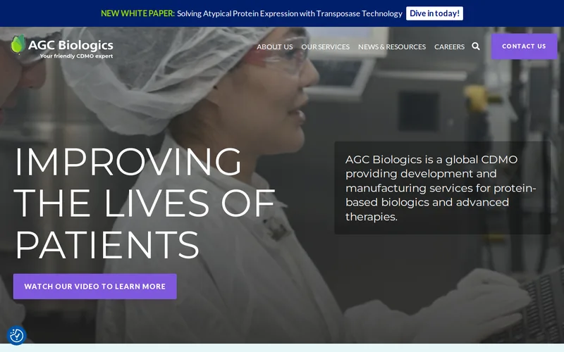 Website snapshot for AGC Biologics