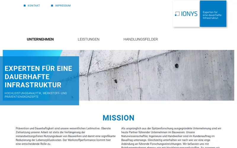Website snapshot for IONYS