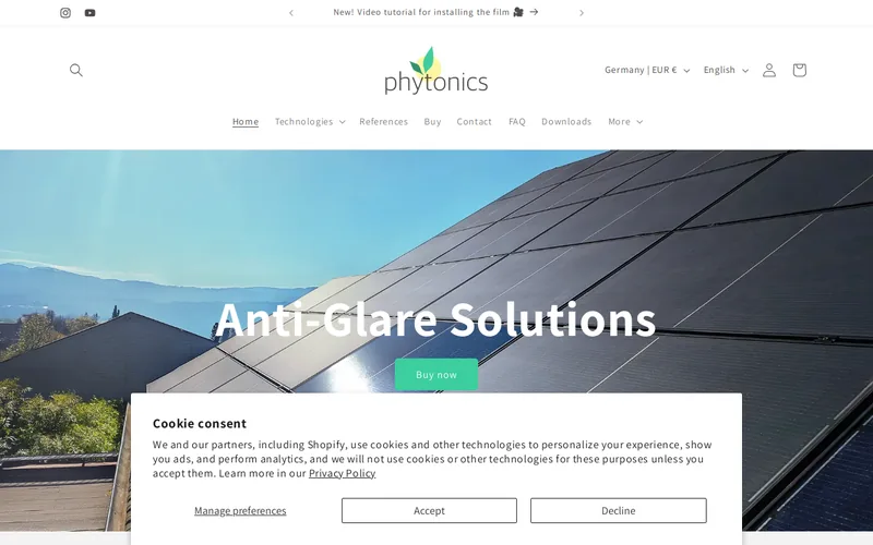Website snapshot for Phytonics