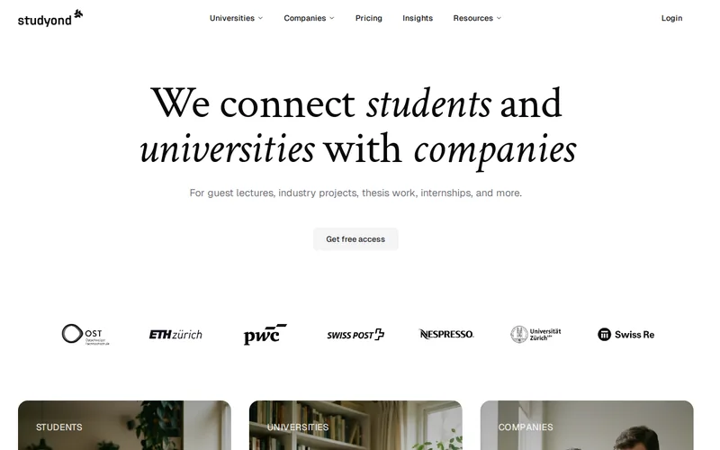 Website snapshot for Studyond
