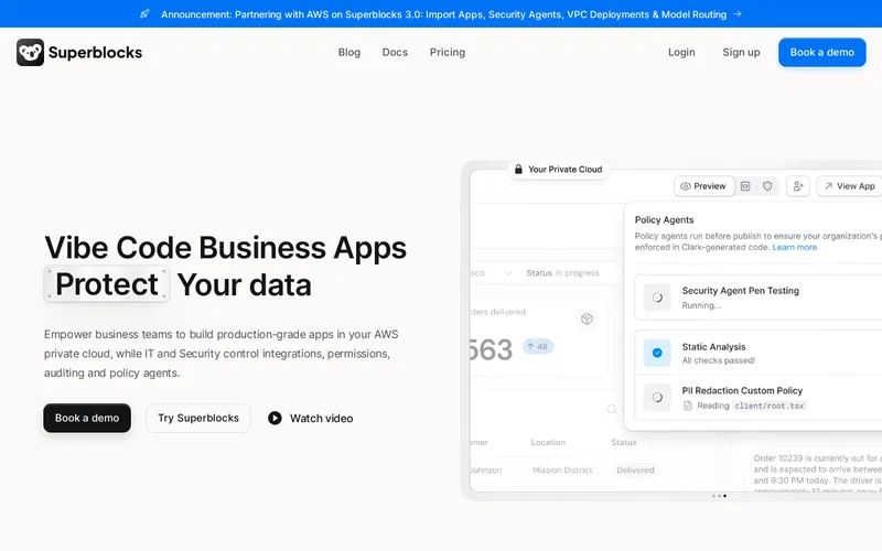 Website snapshot for Superblocks
