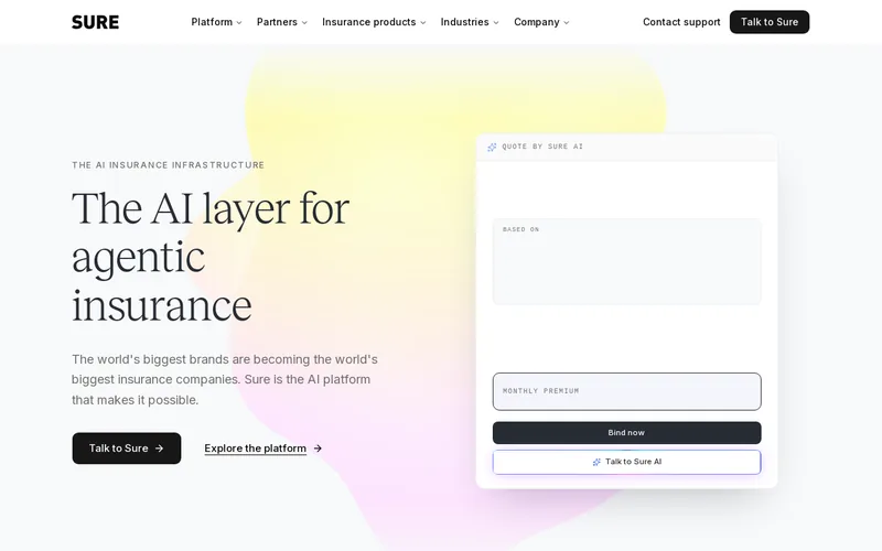 Website snapshot for Sure
