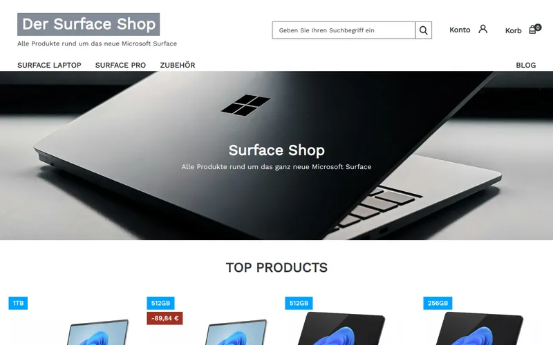 Website snapshot for Surface