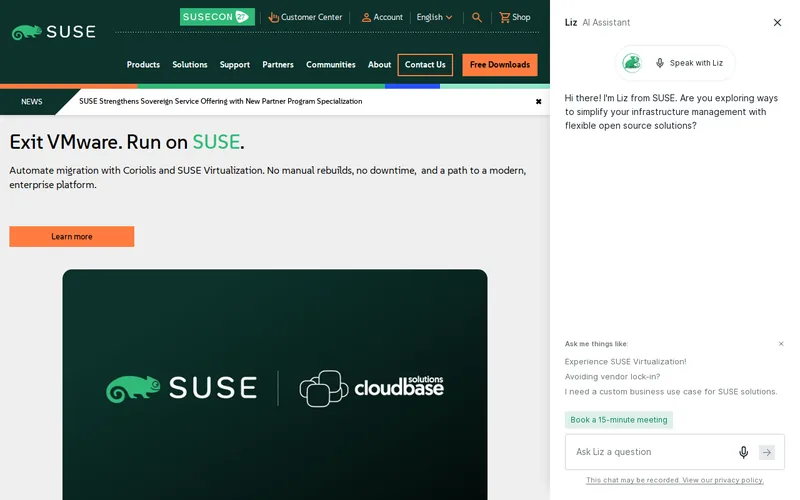 Website snapshot for SUSE