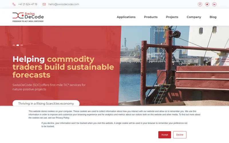 Website snapshot for Swiss DeCode