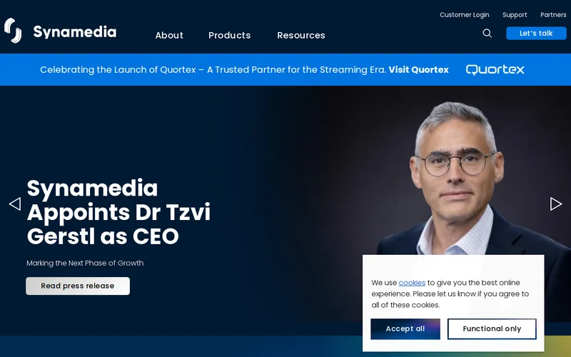 Website snapshot for Synamedia