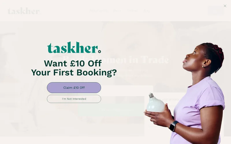 Website snapshot for TaskHer