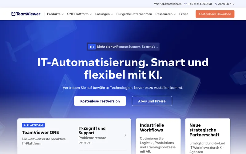 Website snapshot for TeamViewer