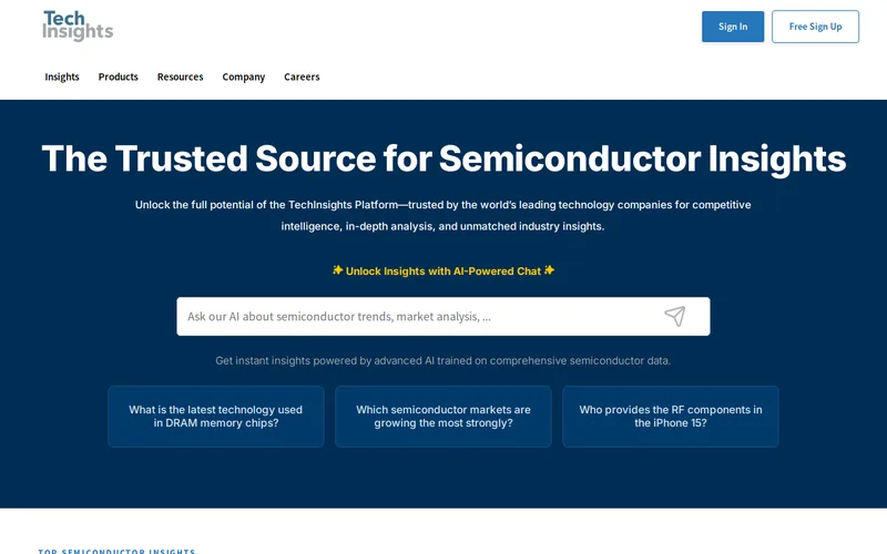 Website snapshot for TechInsights Inc.