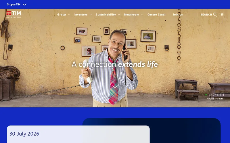 Website snapshot for Telecom Italia