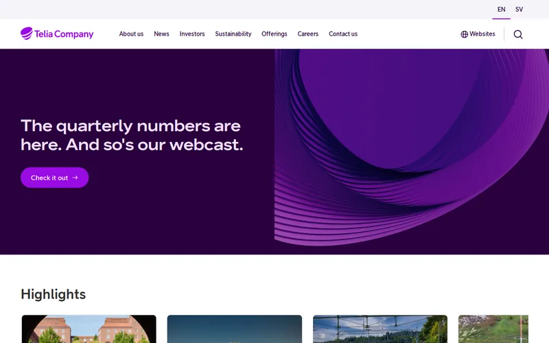 Website snapshot for Telia
