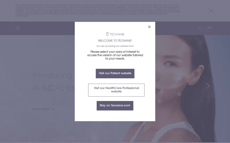 Website snapshot for Teoxane