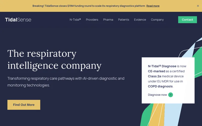 Website snapshot for TidalSense