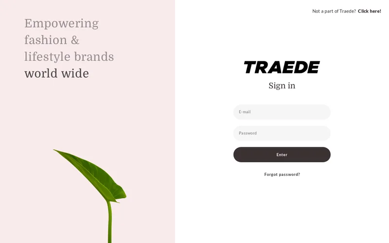 Website snapshot for Traede
