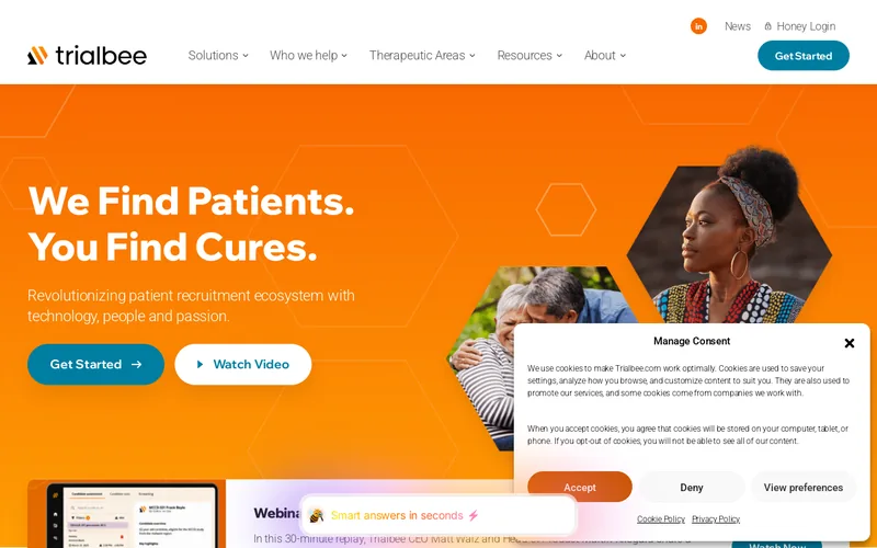 Website snapshot for Trialbee