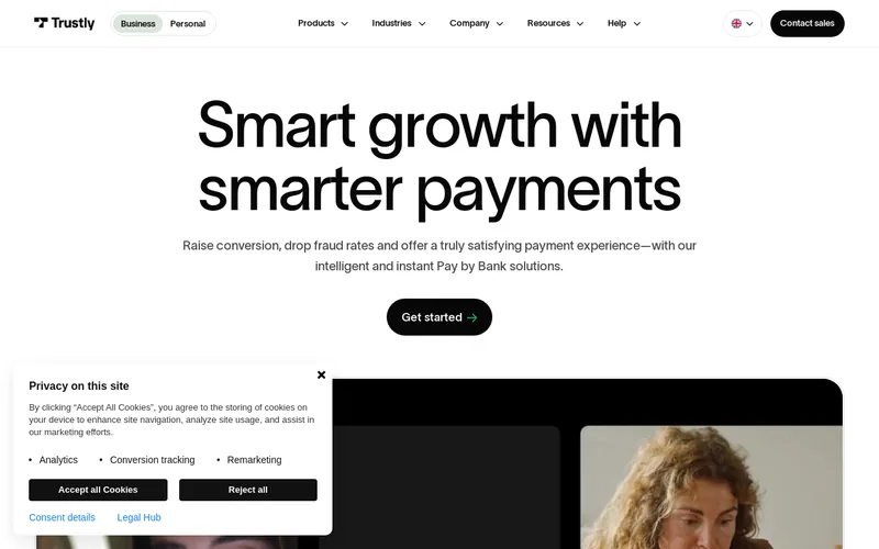 Website snapshot for Trustly