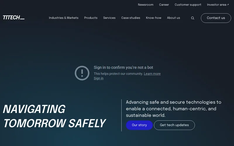 Website snapshot for TTTech