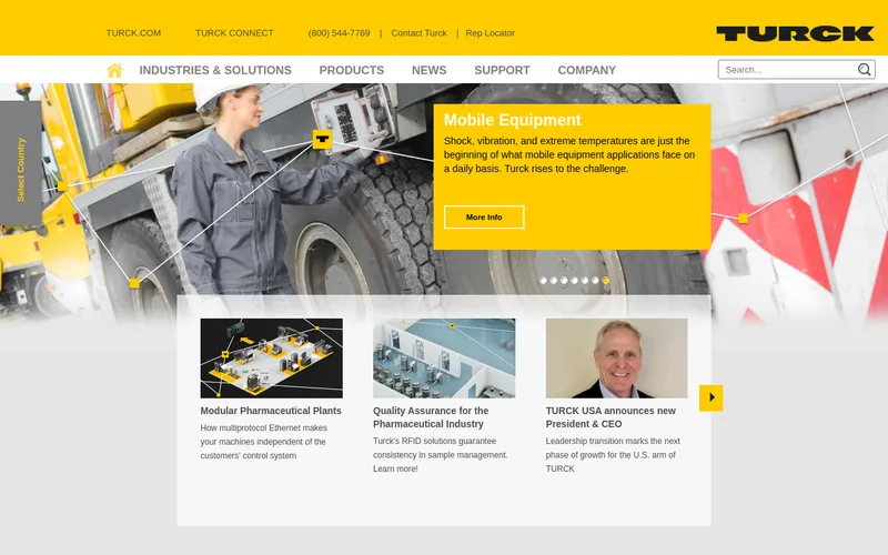 Website snapshot for Turck
