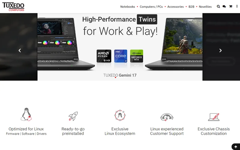 Website snapshot for TUXEDO