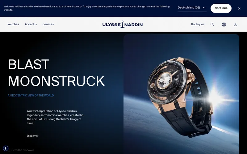 Website snapshot for Ulysse Nardin