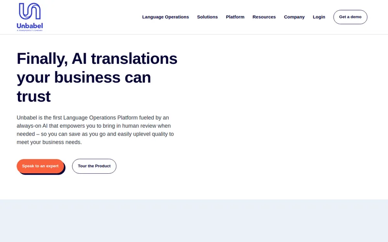 Website snapshot for Unbabel