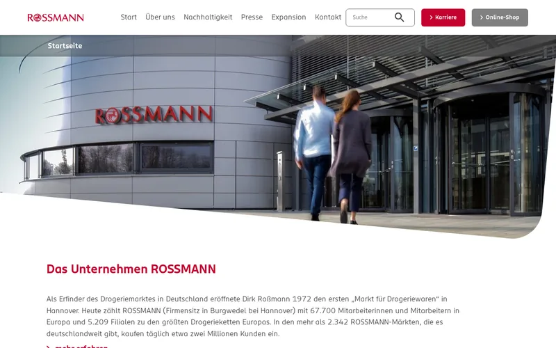 Website snapshot for Unternehmen | Dirk Rossmann GmbH