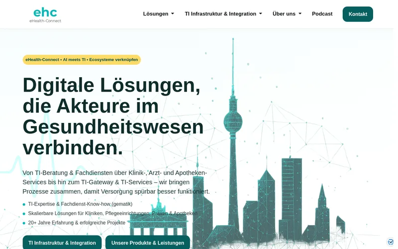 Website snapshot for eHealth Connect