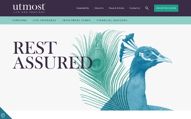 Website snapshot for Utmost Life & Pensions