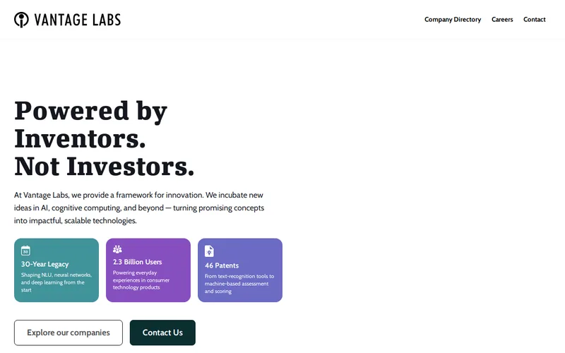 Website snapshot for Vantage Discovery