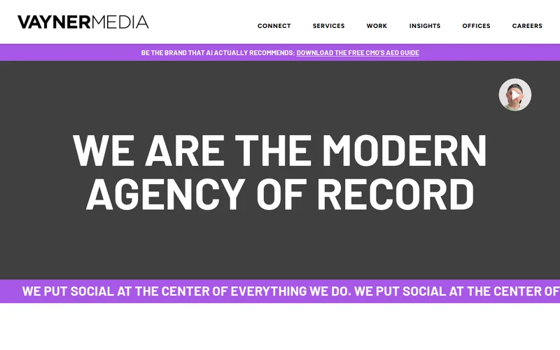 Website snapshot for Vayner