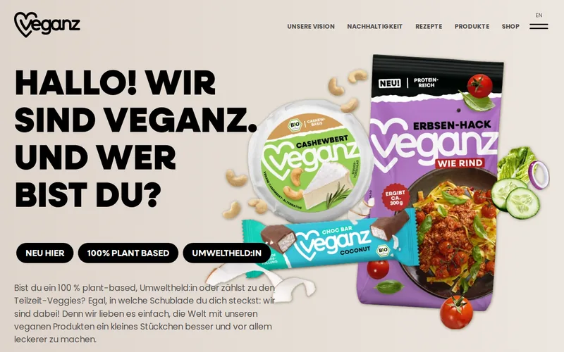 Website snapshot for Veganz