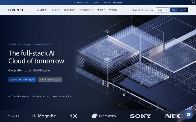Website snapshot for Verda