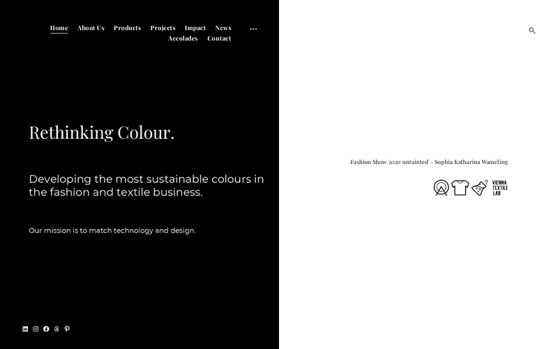 Website snapshot for Vienna Textile Lab