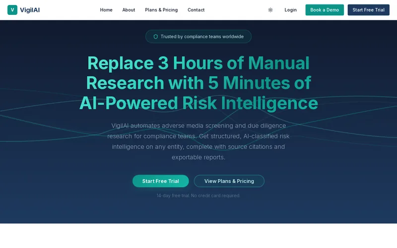 Website snapshot for Vigil AI
