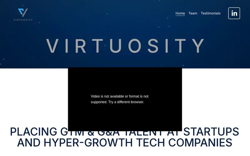 Website snapshot for Virtuosity