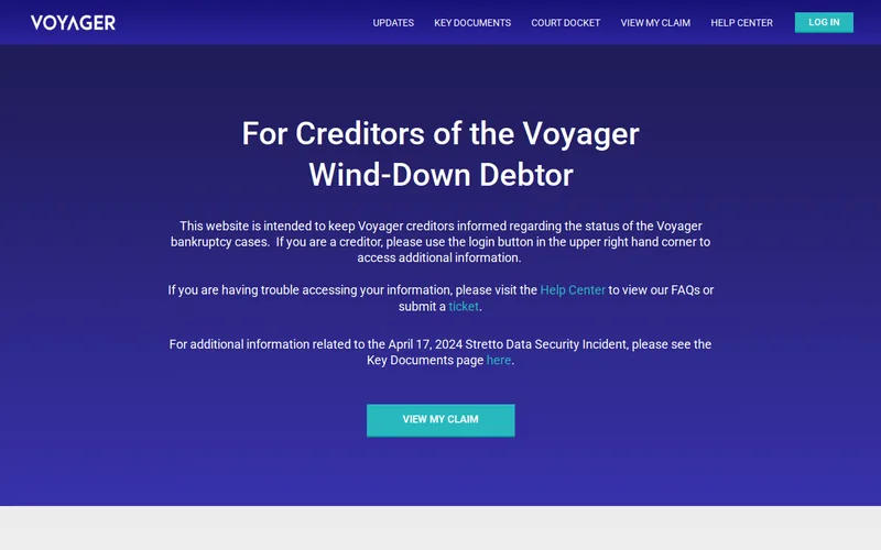 Website snapshot for Voyager