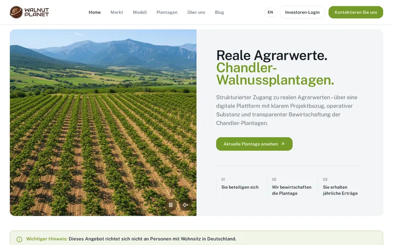 Website snapshot for Walnut Planet