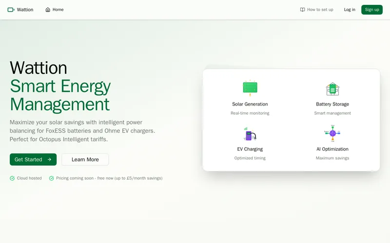 Website snapshot for Wattion