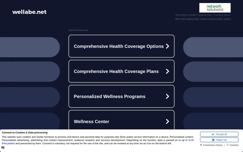 Website snapshot for Wellabe