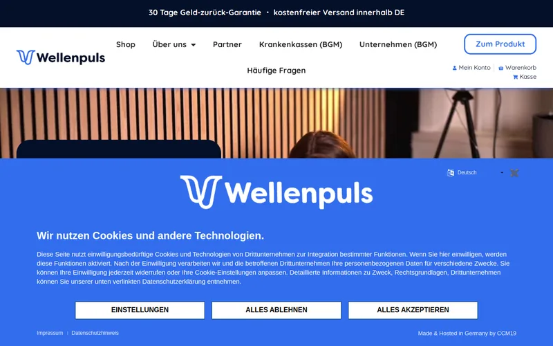 Website snapshot for Wellenpuls GmbH