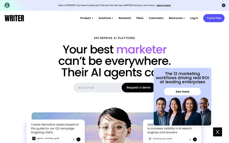 Website snapshot for Writer