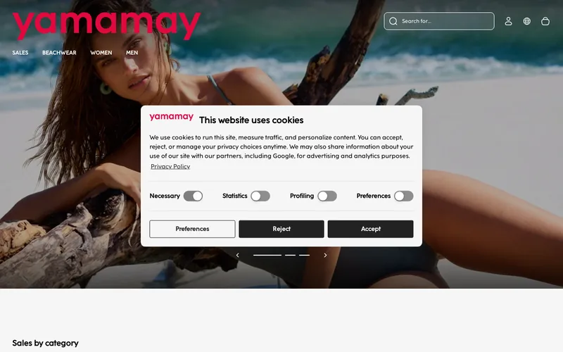 Website snapshot for Yamamay