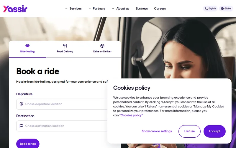 Website snapshot for Yassir