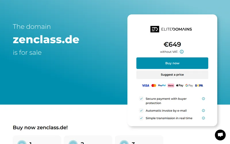 Website snapshot for Zenclass