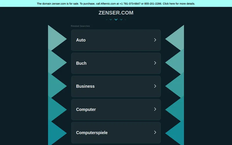 Website snapshot for Zenser