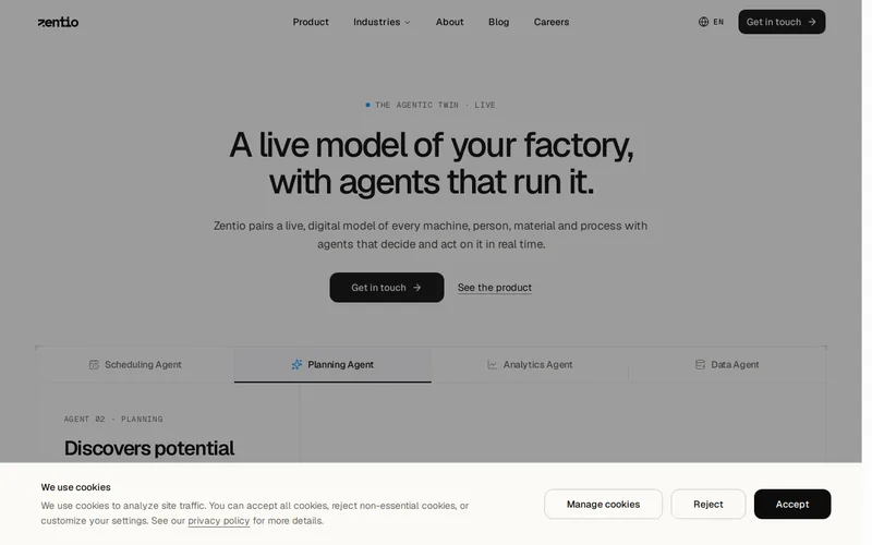 Website snapshot for Zentio